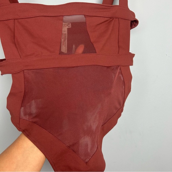 Free people intimately mesh strappy bodysuit size M in brown NWT - Picture 5 of 11